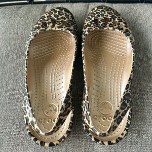 Crocs Kadee Animal Print Slip On  Flats Womens Size 9